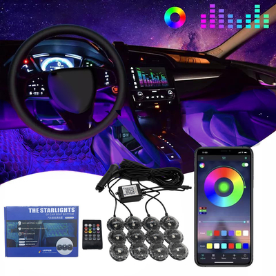 RGB Kontrollü İç Araba Işıkları LED Araba Atmosfer Işığı Atmosfer Işığı Led Ayak Işığı