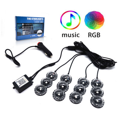 Foot Star LED Araba Atmosfer Işığı Araba APP Cep Telefonu Bluetooth